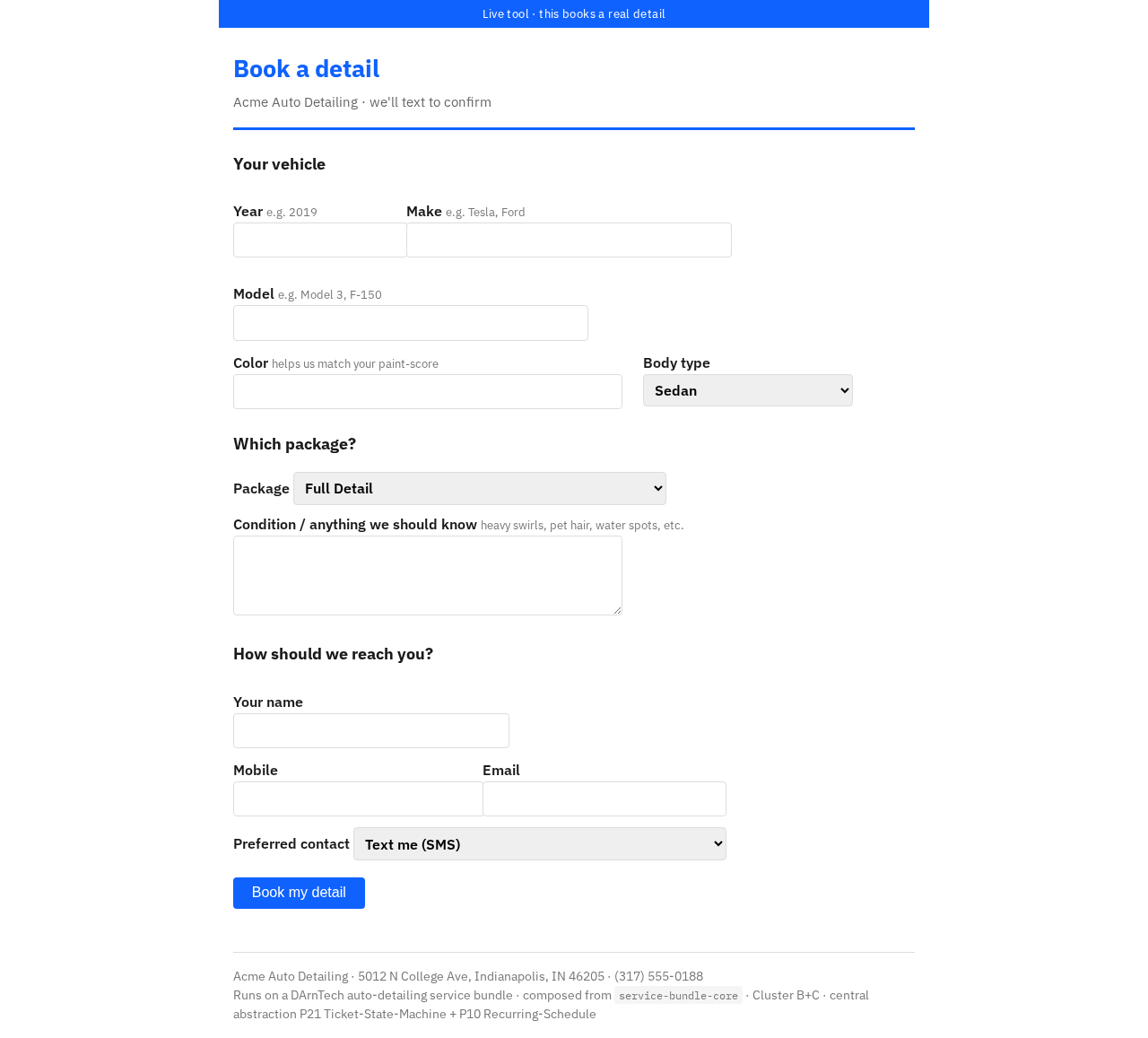 Customers book online — no phone tag.